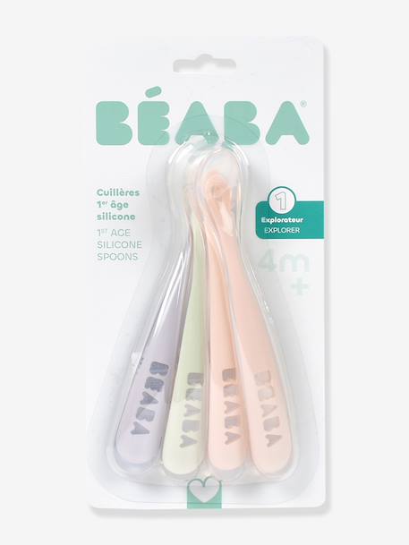 Lot de 4 cuillères 1er âge Soft sans BPA bleu/gris/ocre+blue/ eucalyptus/ pink/ mist+vert sauge 7 - vertbaudet enfant 