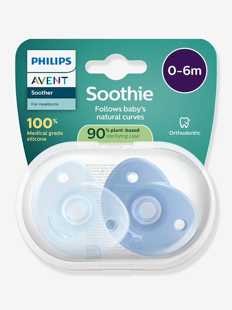 Sucettes Soothies 0-6M x2 PHILIPS AVENT bleu+rose 2 - vertbaudet enfant 