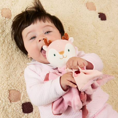 Coffret cadeau bébé cerf avec doudou et hochet Rose 4 - vertbaudet enfant 
