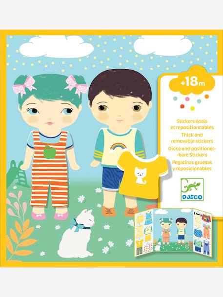 Stickers repositionnables jaune+rouge 1 - vertbaudet enfant 