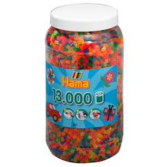 Jouet-Activités artistiques et musicales-Pot de 13000 perles fluorescentes à repasser
