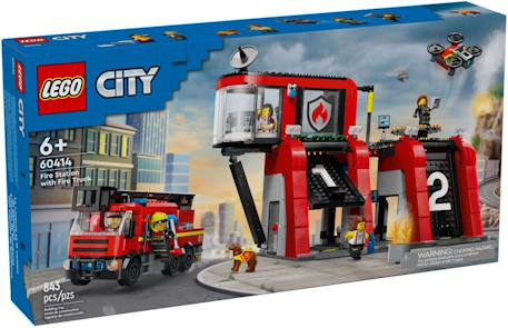 Lego city - la caserne et le camion de pompiers - 60414 Multicolore 1 - vertbaudet enfant 