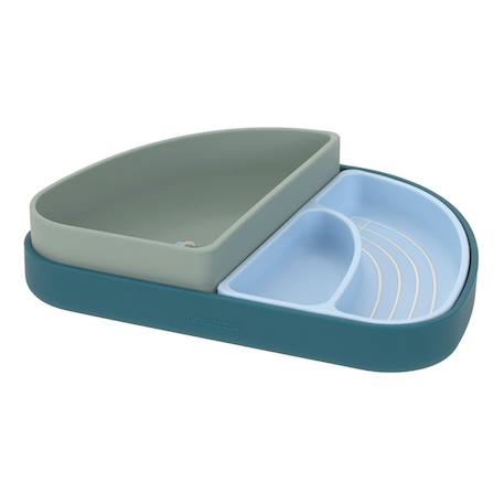 Assiette à compartiments (3pcs) - tiny team, chien Vert 1 - vertbaudet enfant 