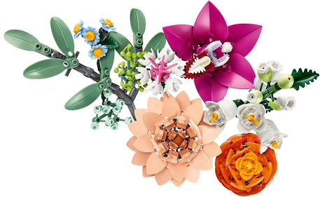 Lego botanicals - lego icons - le joli bouquet de fleurs roses - 10342 Multicolore 6 - vertbaudet enfant 