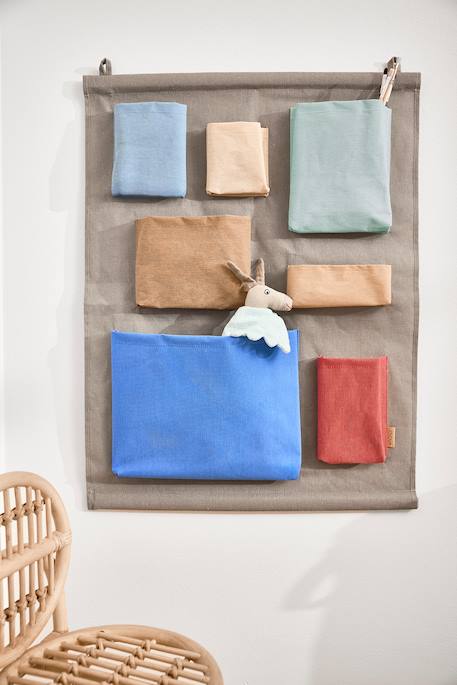 Rangement mural en polyester Bleu+Rose 3 - vertbaudet enfant 