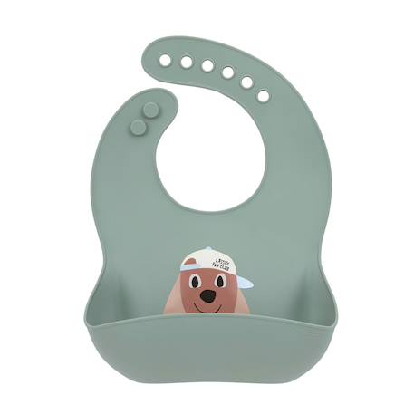 Bavoir en silicone - tiny team chien Vert 1 - vertbaudet enfant 