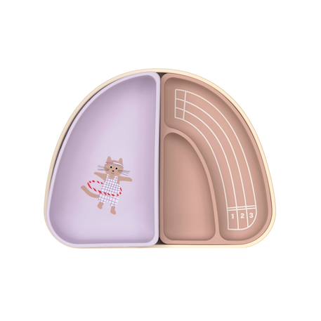 Assiette à compartiments (3pcs) - tiny team, chat Rose 4 - vertbaudet enfant 