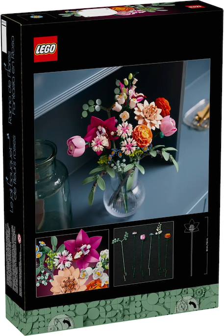 Lego botanicals - lego icons - le joli bouquet de fleurs roses - 10342 Multicolore 2 - vertbaudet enfant 