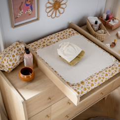 Puériculture-Matelas à langer avec sa housse en double gaze de coton et sa serviette - petit chou