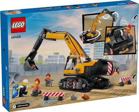 Lego city - la pelleteuse de chantier jaune - 60420 Multicolore 2 - vertbaudet enfant 