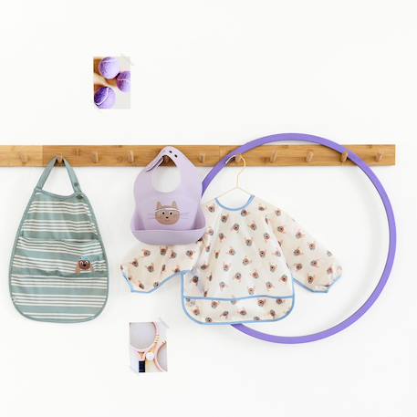 Bavoir en silicone - tiny team chat Rose 3 - vertbaudet enfant 