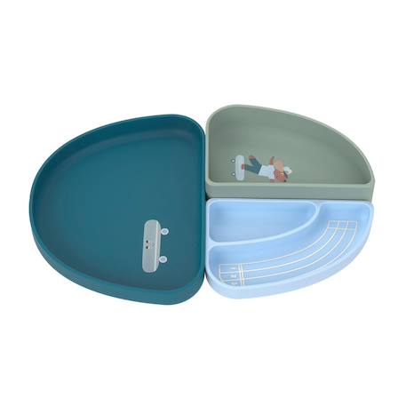 Assiette à compartiments (3pcs) - tiny team, chien Vert 6 - vertbaudet enfant 