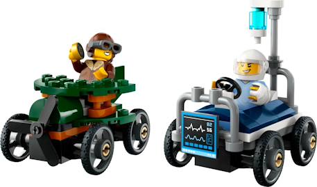 Lego city - pack de bolides de course : avion contre lit d'hôpital - 60459 Multicolore 3 - vertbaudet enfant 