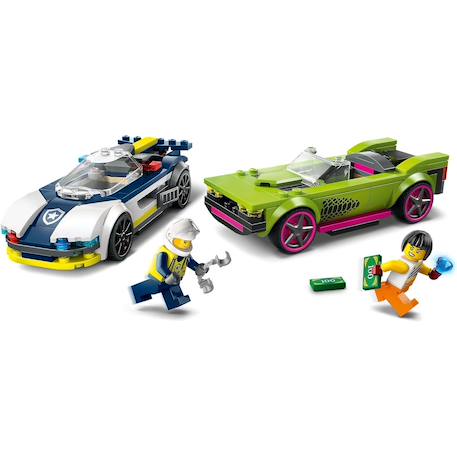 Lego city - la course-poursuite entre la voiture de police et la super voiture - 60415 Multicolore 5 - vertbaudet enfant 
