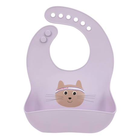 Bavoir en silicone - tiny team chat Rose 1 - vertbaudet enfant 