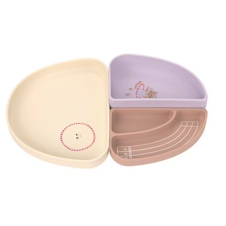Assiette à compartiments (3pcs) - tiny team, chat Rose 6 - vertbaudet enfant 