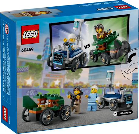 Lego city - pack de bolides de course : avion contre lit d'hôpital - 60459 Multicolore 2 - vertbaudet enfant 