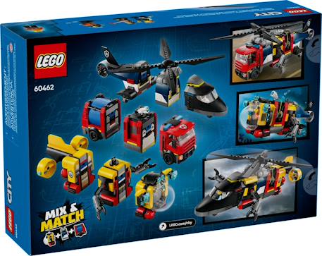 Lego city - hélicoptère, camion de pompiers et sous-marin modulable - 60462 Multicolore 2 - vertbaudet enfant 