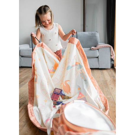 Tapis de jeu & panier à jouets- zoo Orange naturel, vert et bleu+Rose+Vert & couleur naturelle 11 - vertbaudet enfant 