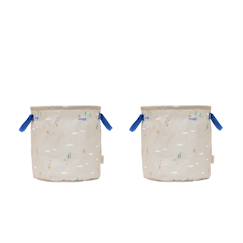Chambre et rangement-Ensemble de 2 paniers de rangement moyens en polyester