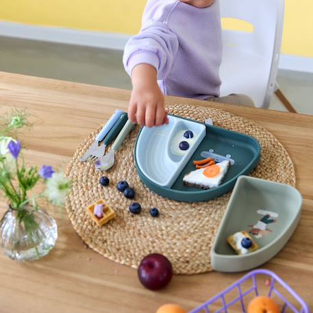 Assiette à compartiments (3pcs) - tiny team, chien Vert 2 - vertbaudet enfant 