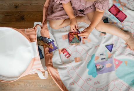 Tapis de jeu & panier à jouets- zoo Orange naturel, vert et bleu+Rose+Vert & couleur naturelle 12 - vertbaudet enfant 