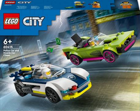 Lego city - la course-poursuite entre la voiture de police et la super voiture - 60415 Multicolore 1 - vertbaudet enfant 