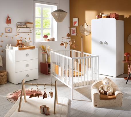 Armoire bébé 2 portes - basic Blanc+Blanc/gris+Blanc/rose 9 - vertbaudet enfant 