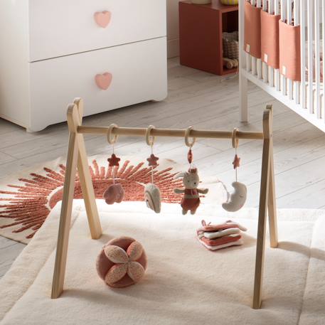 Arche d'éveil bois avec 4 jouets Beige/bleu+Beige/jaune+Beige/rose+Bleu+Ecru/caramel+Jaune+Jaune/vert+Marron+Rose 7 - vertbaudet enfant 