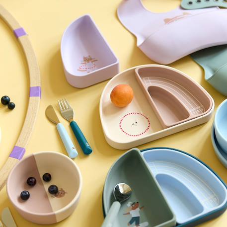 Assiette à compartiments (3pcs) - tiny team, chat Rose 3 - vertbaudet enfant 
