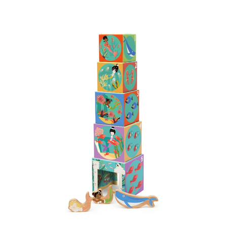 Jeu à empiler - Pyramide sirènes Multicolor 1 - vertbaudet enfant 
