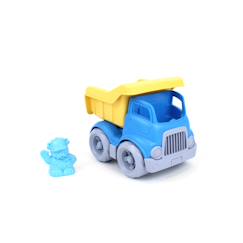 Jouet-Jeux d'imagination-Véhicules, garages, circuits et trains-Camion benne écologique avec figurine – jouet de chantier en plastique recyclé