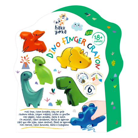 Crayons de couleur dinosaures - 6 Multicolor 1 - vertbaudet enfant 