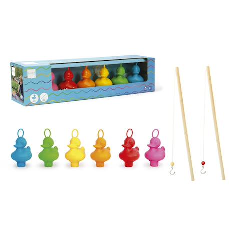 Jeu d'adresse - Set pêche aux canards arc-en-ciel Multicolor 1 - vertbaudet enfant 