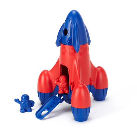Fusée écologique avec capsule et astronautes – jouet spatial en plastique recyclé Rouge Bleu 1 - vertbaudet enfant 