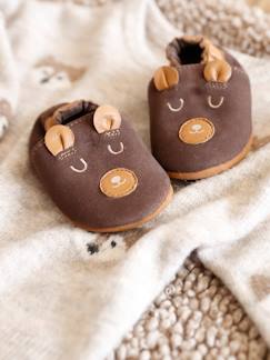 Chaussures-Chaussons élastiqués en cuir souple bébé