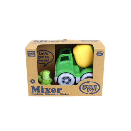 Camion bétonnière écologique avec figurine – jouet de chantier en plastique recyclé Green;yellow 3 - vertbaudet enfant 