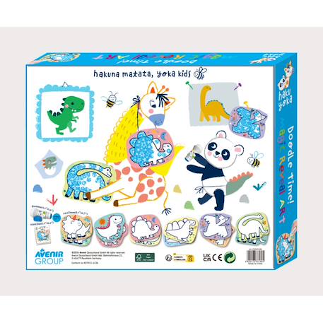Kit d'activités créatives pour enfants, set 12 cartes sur le thème dinosaures Multicolor 6 - vertbaudet enfant 