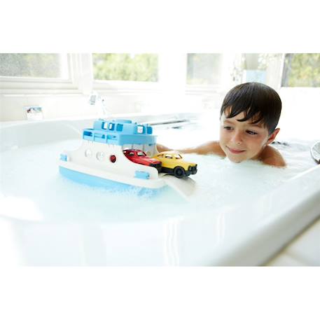 Bateau avec 2 mini voitures – jouet de bain en plastique recyclé Blue;white 4 - vertbaudet enfant 