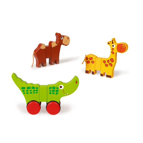3 animaux magnétiques - safari Multicolor 5 - vertbaudet enfant 