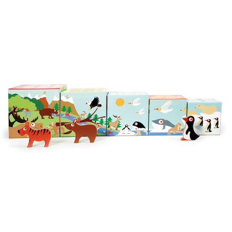 Jeu à empiler - Pyramide animaux du monde Multicolor 6 - vertbaudet enfant 