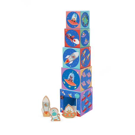 Jeu à empiler - Pyramide espace Multicolor 1 - vertbaudet enfant 