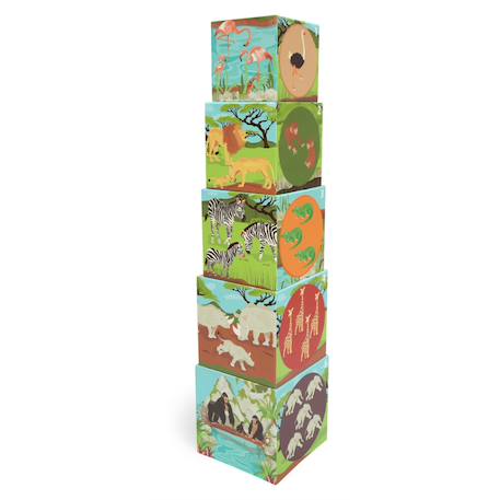 Jeu à empiler Pyramide jumbo - savane Multicolor 2 - vertbaudet enfant 