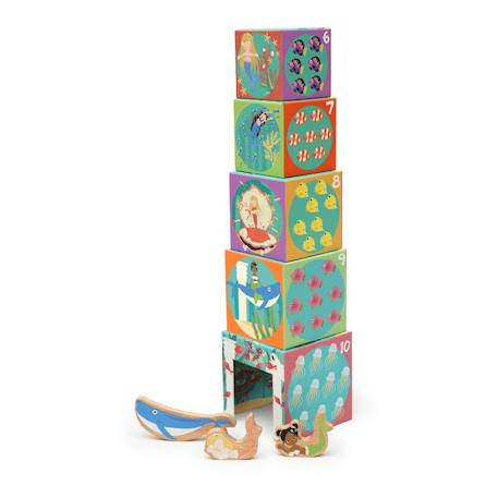 Jeu à empiler - Pyramide sirènes Multicolor 2 - vertbaudet enfant 
