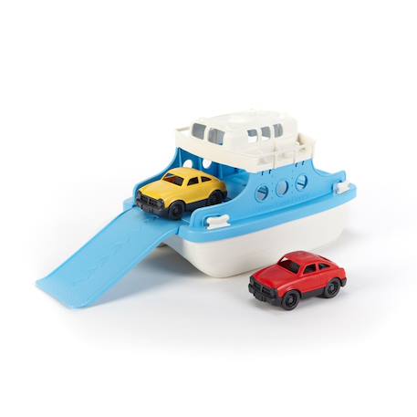 Bateau avec 2 mini voitures – jouet de bain en plastique recyclé Blue;white 3 - vertbaudet enfant 