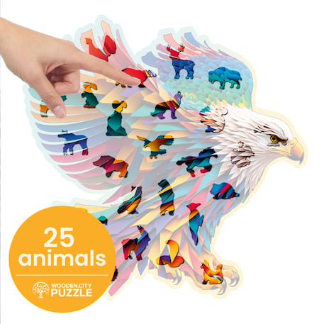 Puzzle en bois Aigle Lumineux 250 pièces – activité artistique et relaxante Multicolor 4 - vertbaudet enfant 