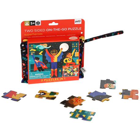 Puzzle double face - superhéros Multicolor 1 - vertbaudet enfant 