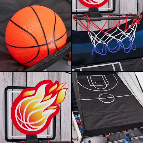 Kangui table de jeux 4 en 1 - babyfoot barres télescopiques, ping pong, hockey, basket Gris 3 - vertbaudet enfant 