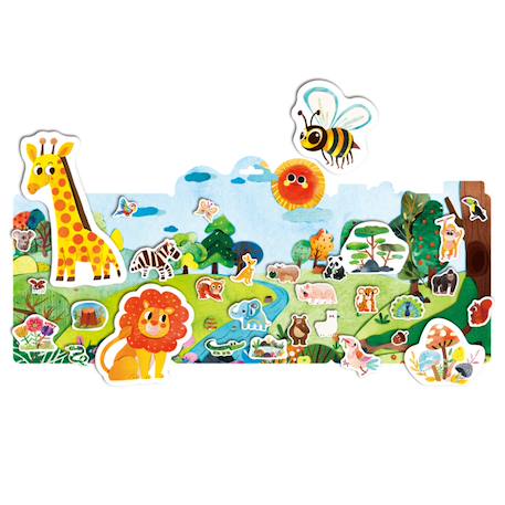 Autocollants jelly - animaux sauvages Multicolor 3 - vertbaudet enfant 