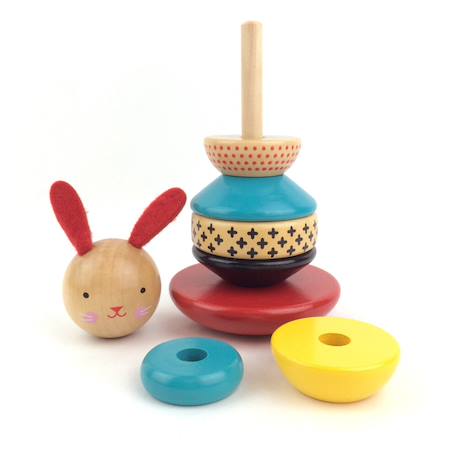 Jeu à empiler Lapin en bois – jouet d’éveil design dès 12 mois Multicolor 2 - vertbaudet enfant 